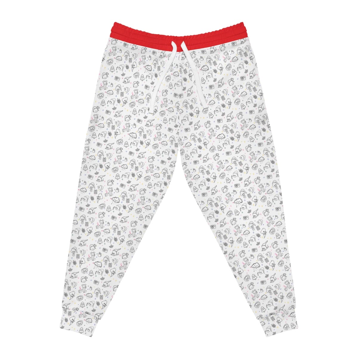 Poop Print - Athletic Joggers Red Expensive Shipping Printify M Seam thread color automatically matched to design 