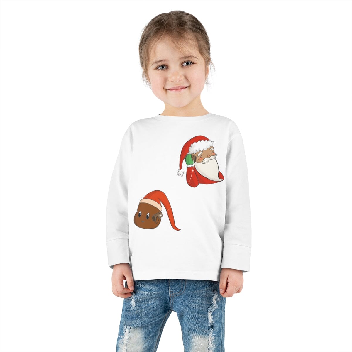 Santa Hotline - Toddler Long Sleeve Tee Kids clothes Printify 