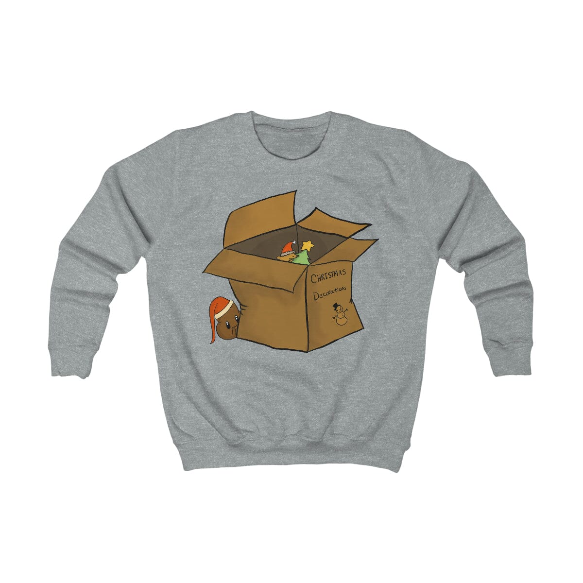 Xmas Box - Kids Sweatshirt Expensive Shipping Printify Heather Grey S 