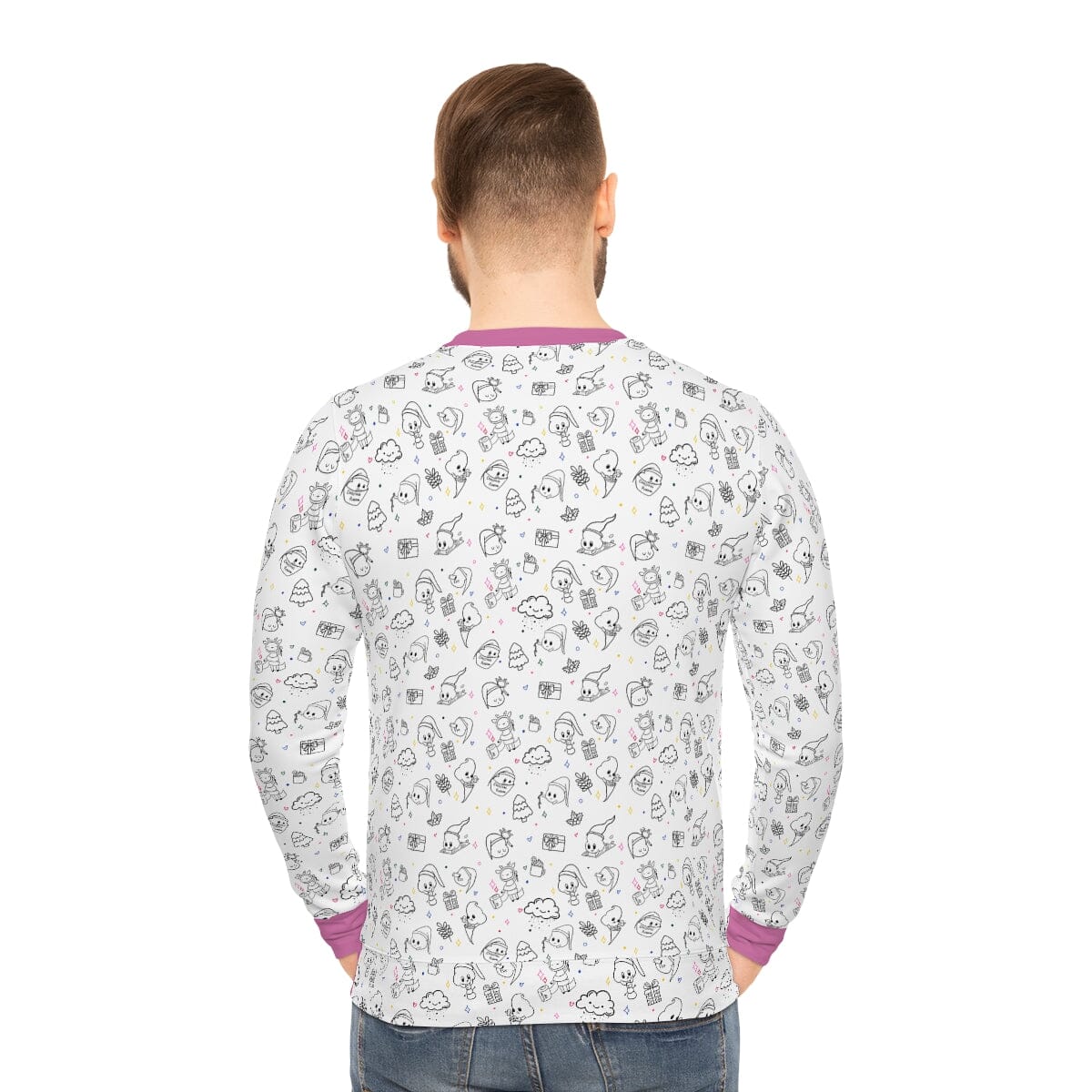 Poop Print - Lightweight Sweatshirt Pink Expensive Shipping Printify 