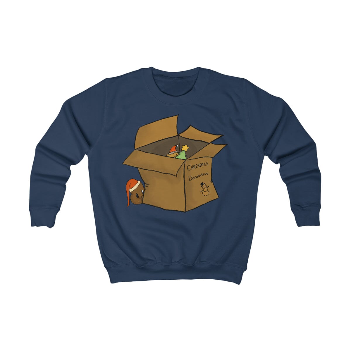 Xmas Box - Kids Sweatshirt Expensive Shipping Printify Oxford Navy XS 