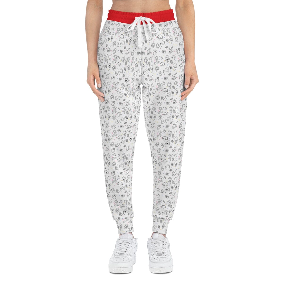 Poop Print - Athletic Joggers Red Expensive Shipping Printify 