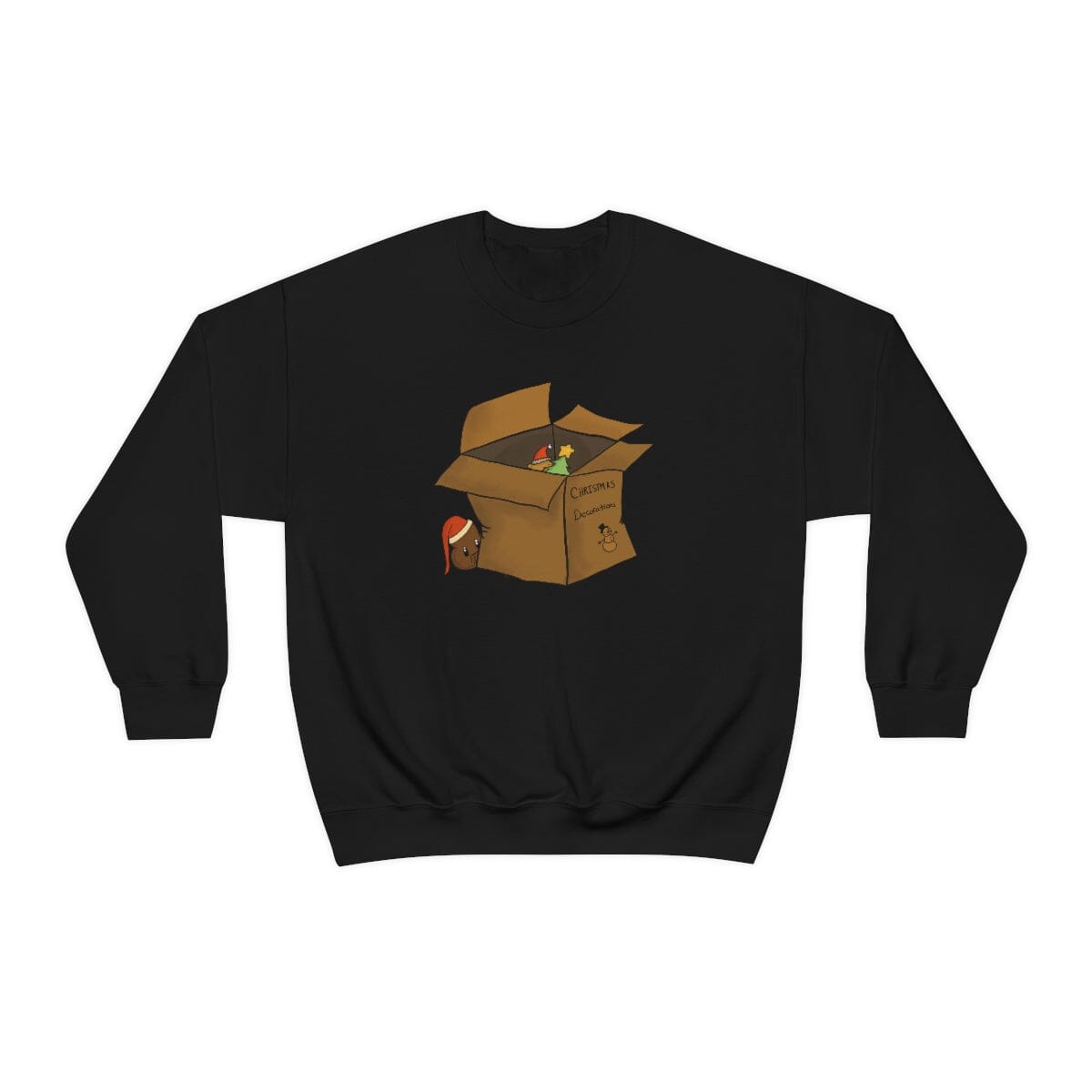 Xmas Box - Unisex Heavy Blend™ Crewneck Sweatshirt Sweatshirt Printify S Black 