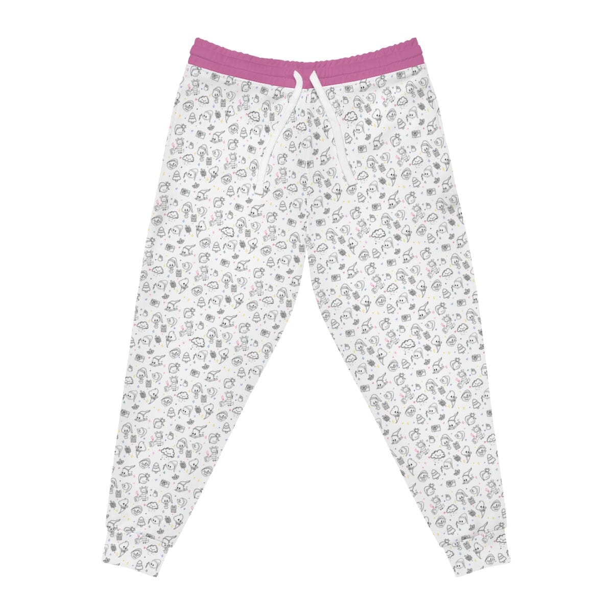 Poop Print - Athletic Joggers Pink All Over Prints Printify S Seam thread color automatically matched to design 