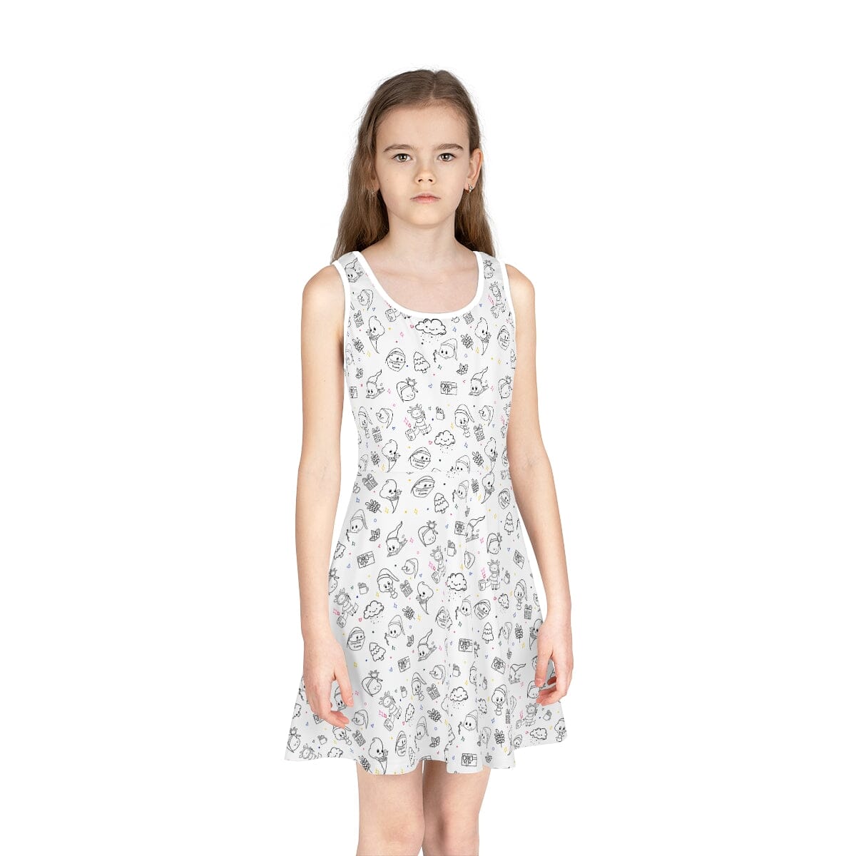 Poop Print - Girls' Sleeveless Sundress All Over Prints Printify Seam thread color automatically matched to design 2T 