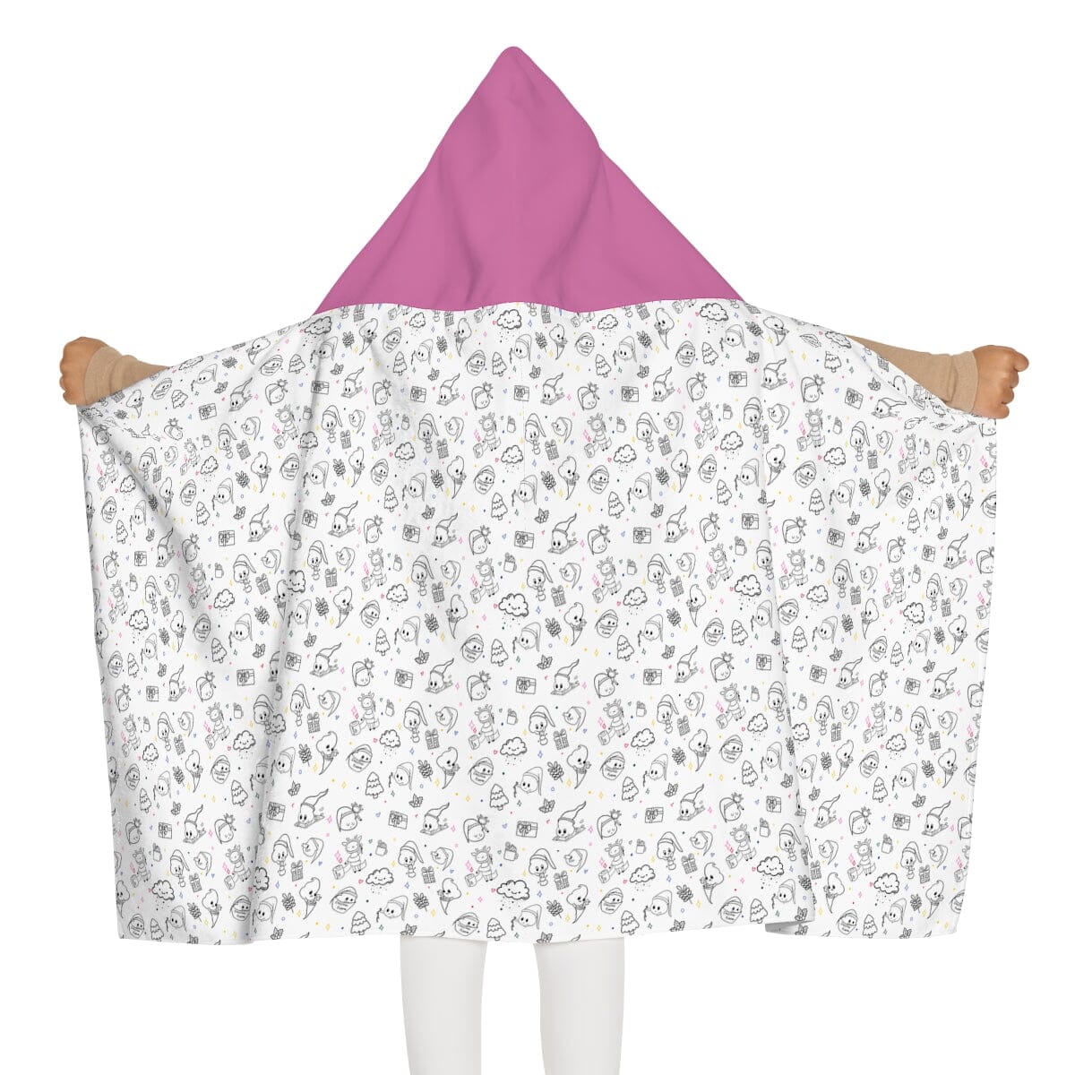 Poop Print - Youth Hooded Towel Pink All Over Prints Printify 
