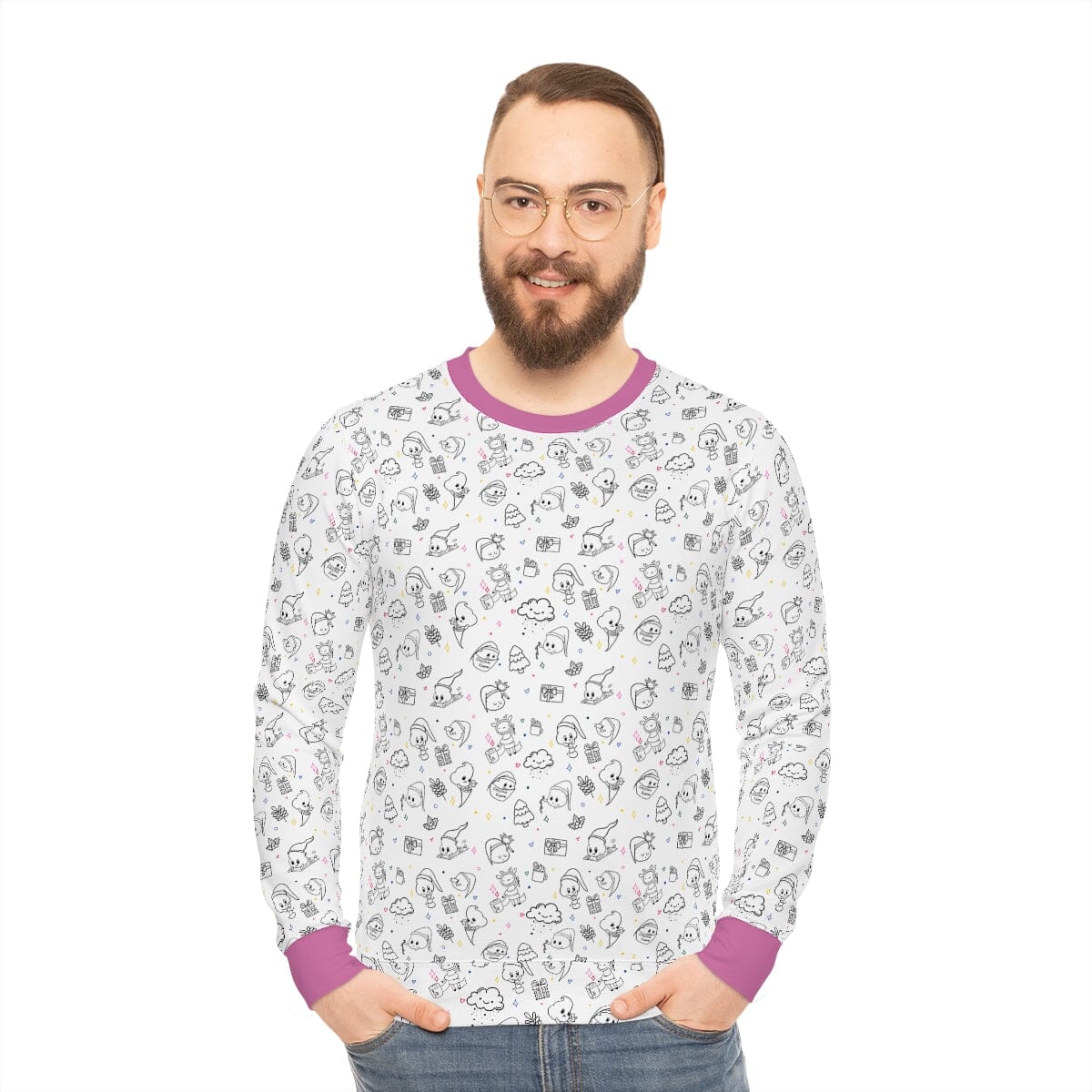 Poop Print - Lightweight Sweatshirt Pink Expensive Shipping Printify S 