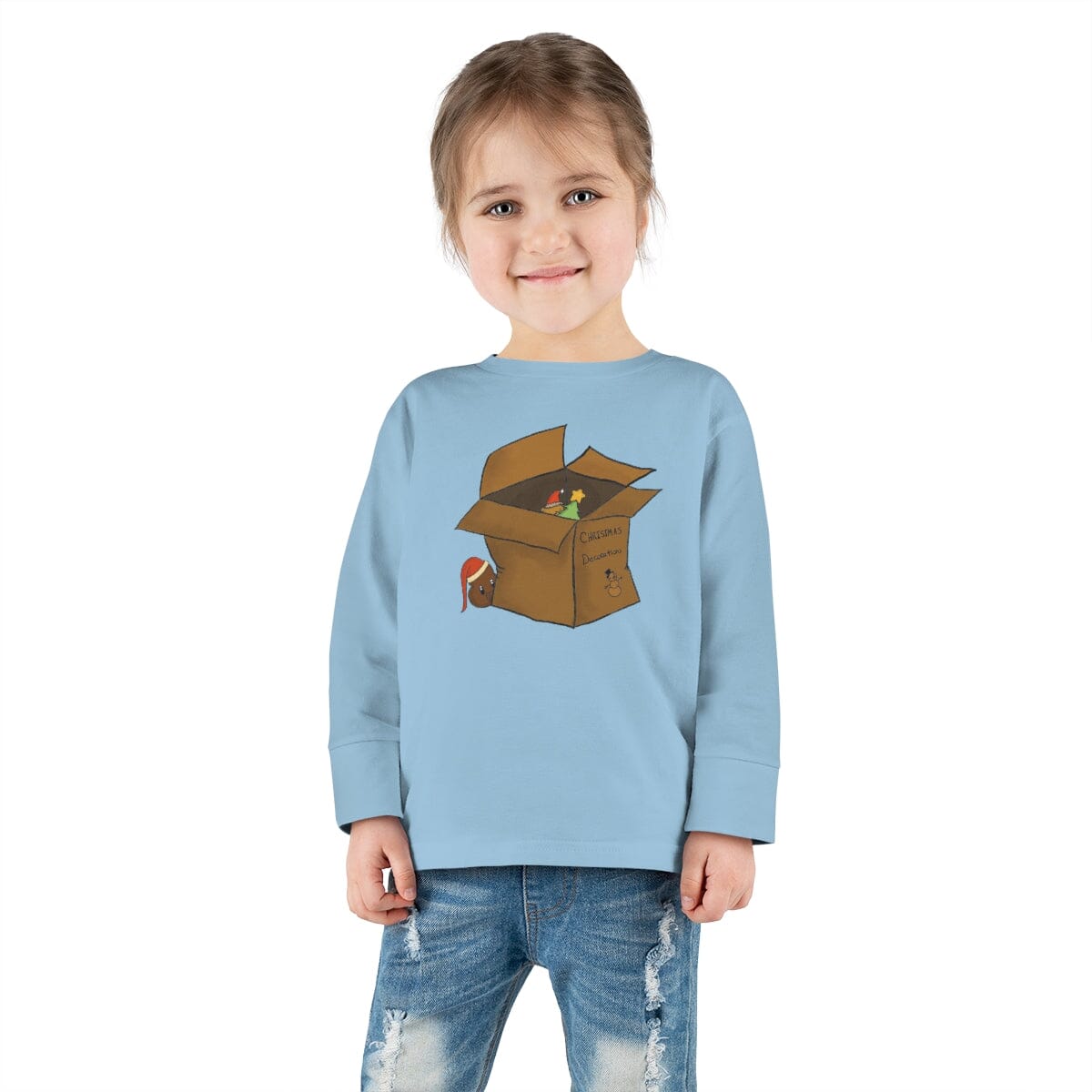Xmas Box - Toddler Long Sleeve Tee Kids clothes Printify 