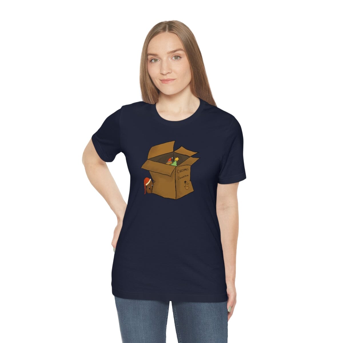 Xmas Box - Unisex Jersey Short Sleeve Tee T-Shirt Printify Navy S 