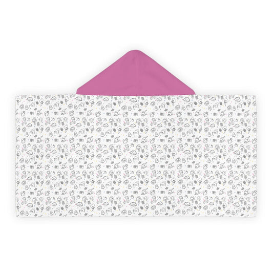 Poop Print - Youth Hooded Towel Pink All Over Prints Printify 24" × 48" 