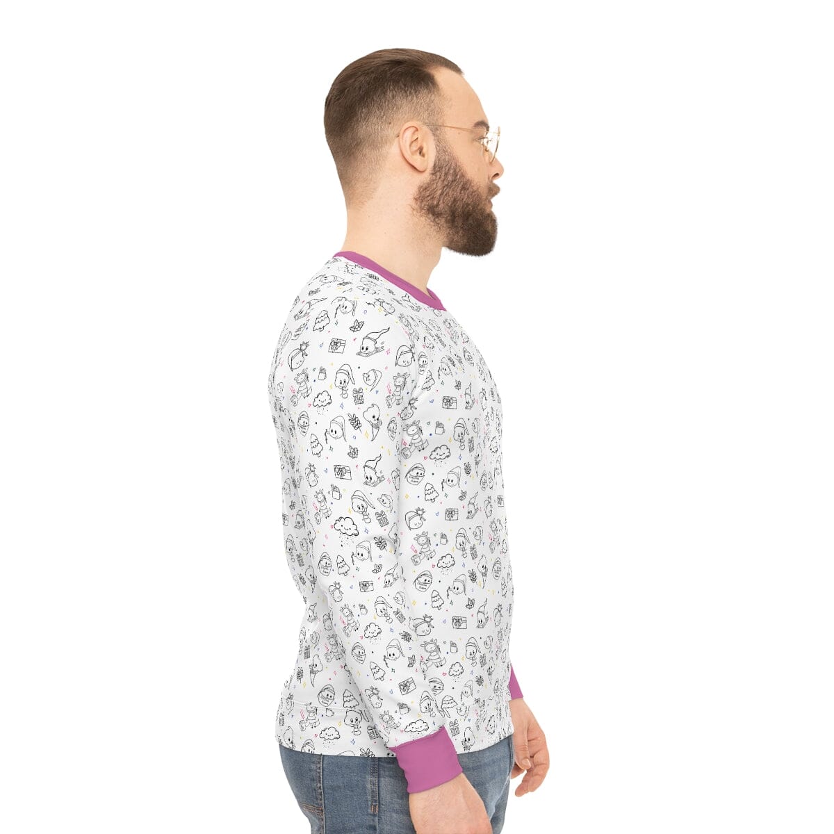 Poop Print - Lightweight Sweatshirt Pink Expensive Shipping Printify 