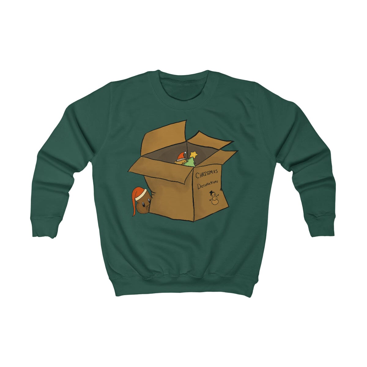 Xmas Box - Kids Sweatshirt Expensive Shipping Printify Bottle Green XS 