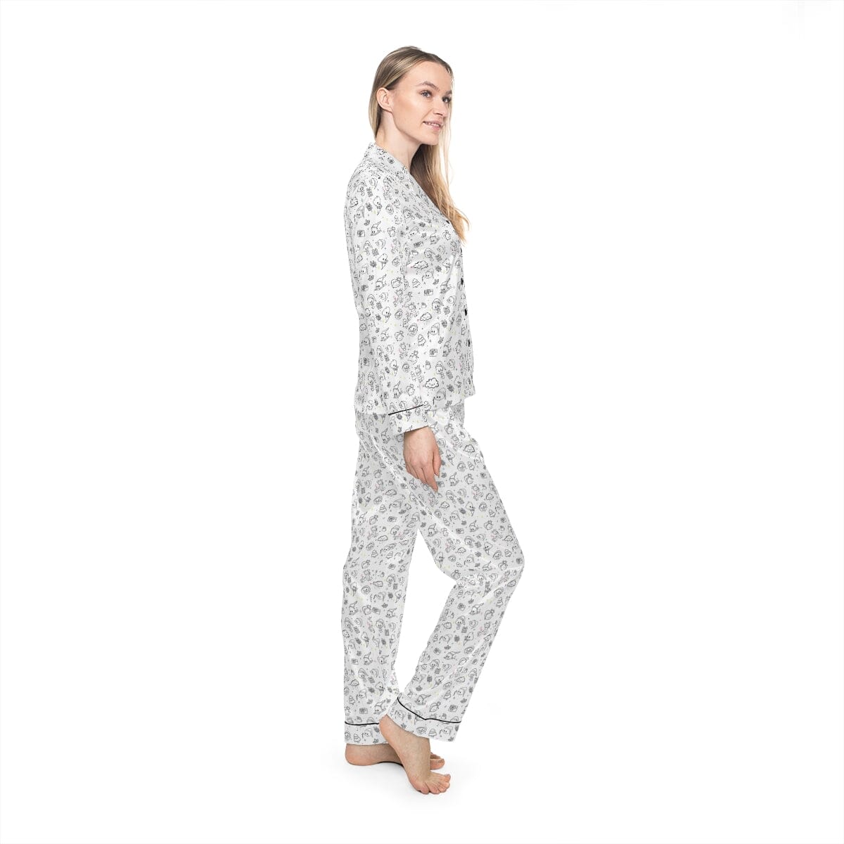 Poop Print - Women's Satin Pajamas Expensive Shipping Printify 
