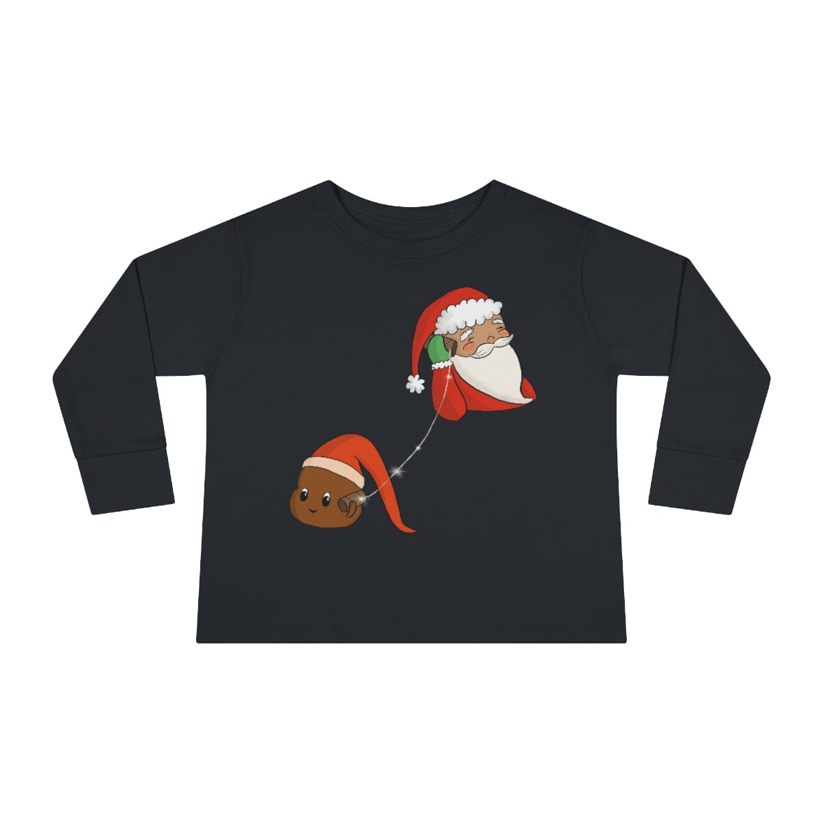 Santa Hotline - Toddler Long Sleeve Tee Kids clothes Printify Black 2T 
