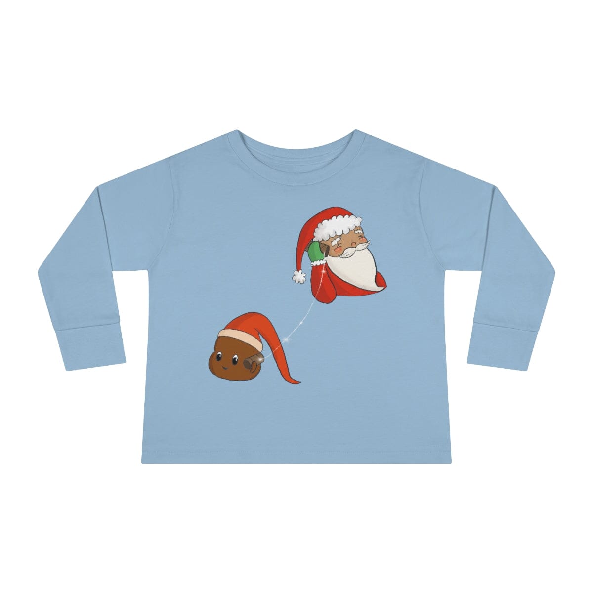 Santa Hotline - Toddler Long Sleeve Tee Kids clothes Printify Light Blue 2T 