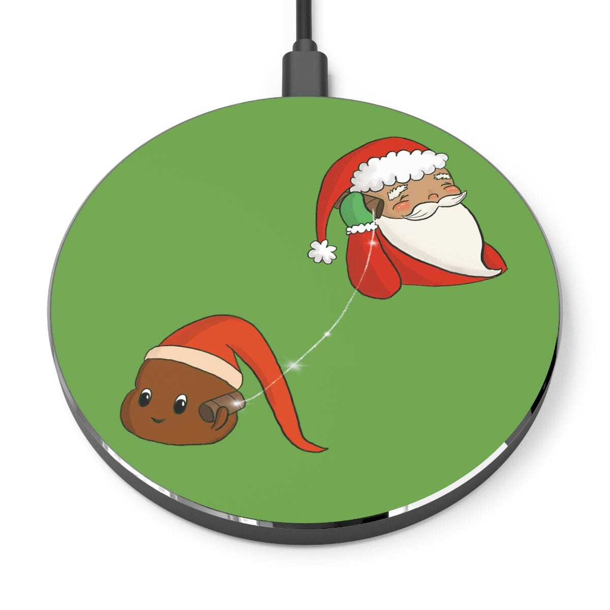 Santa Hotline - Wireless Charger Accessories Printify Round One size 