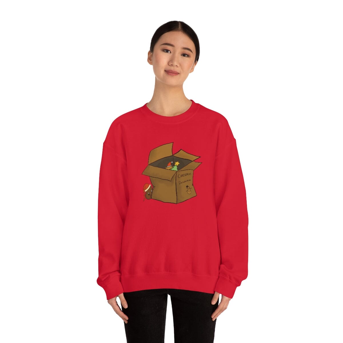 Xmas Box - Unisex Heavy Blend™ Crewneck Sweatshirt Sweatshirt Printify S Red 
