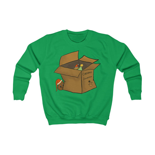 Xmas Box - Kids Sweatshirt Expensive Shipping Printify Kelly Green S 