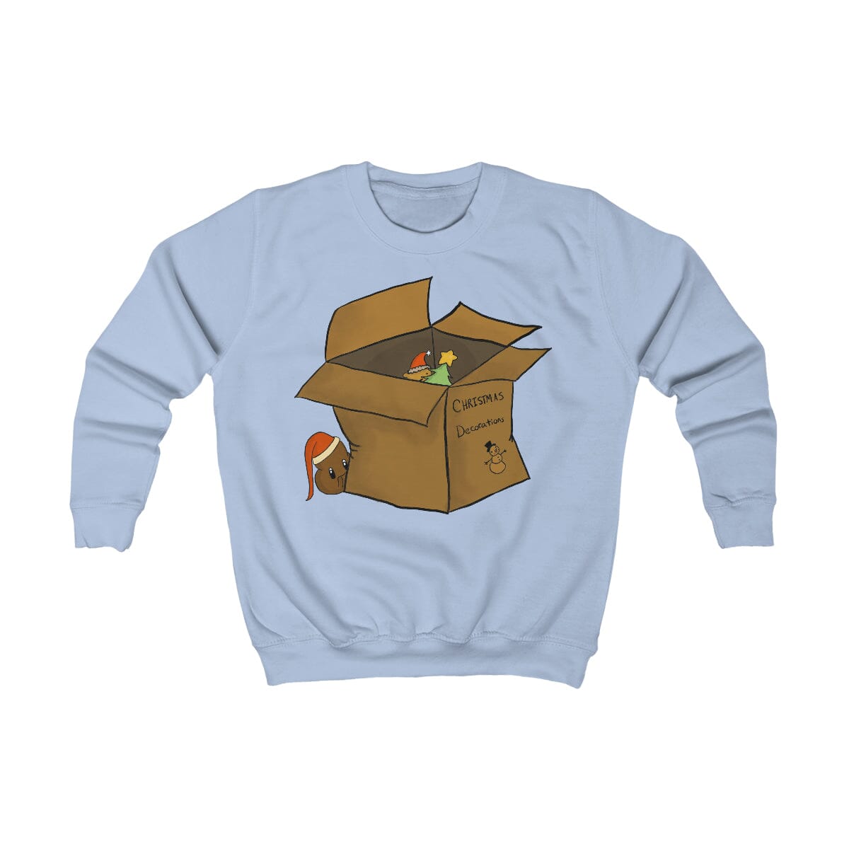 Xmas Box - Kids Sweatshirt Expensive Shipping Printify Sky Blue XS 