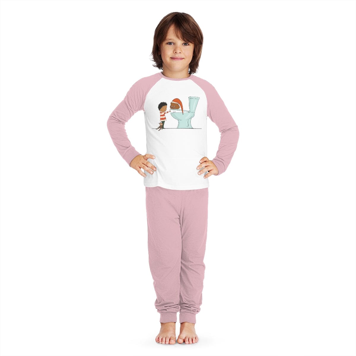 TPP - Kids' Pajama Set Clothing Set Printify Pink/White 3/4 Years 