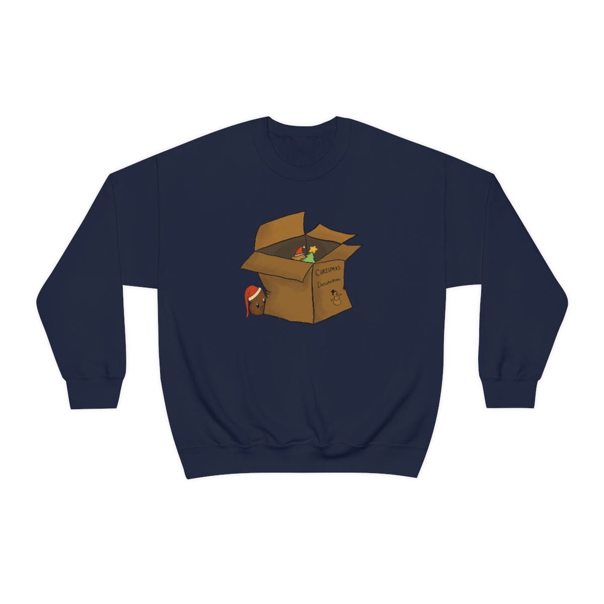 Xmas Box - Unisex Heavy Blend™ Crewneck Sweatshirt Sweatshirt Printify S Navy 