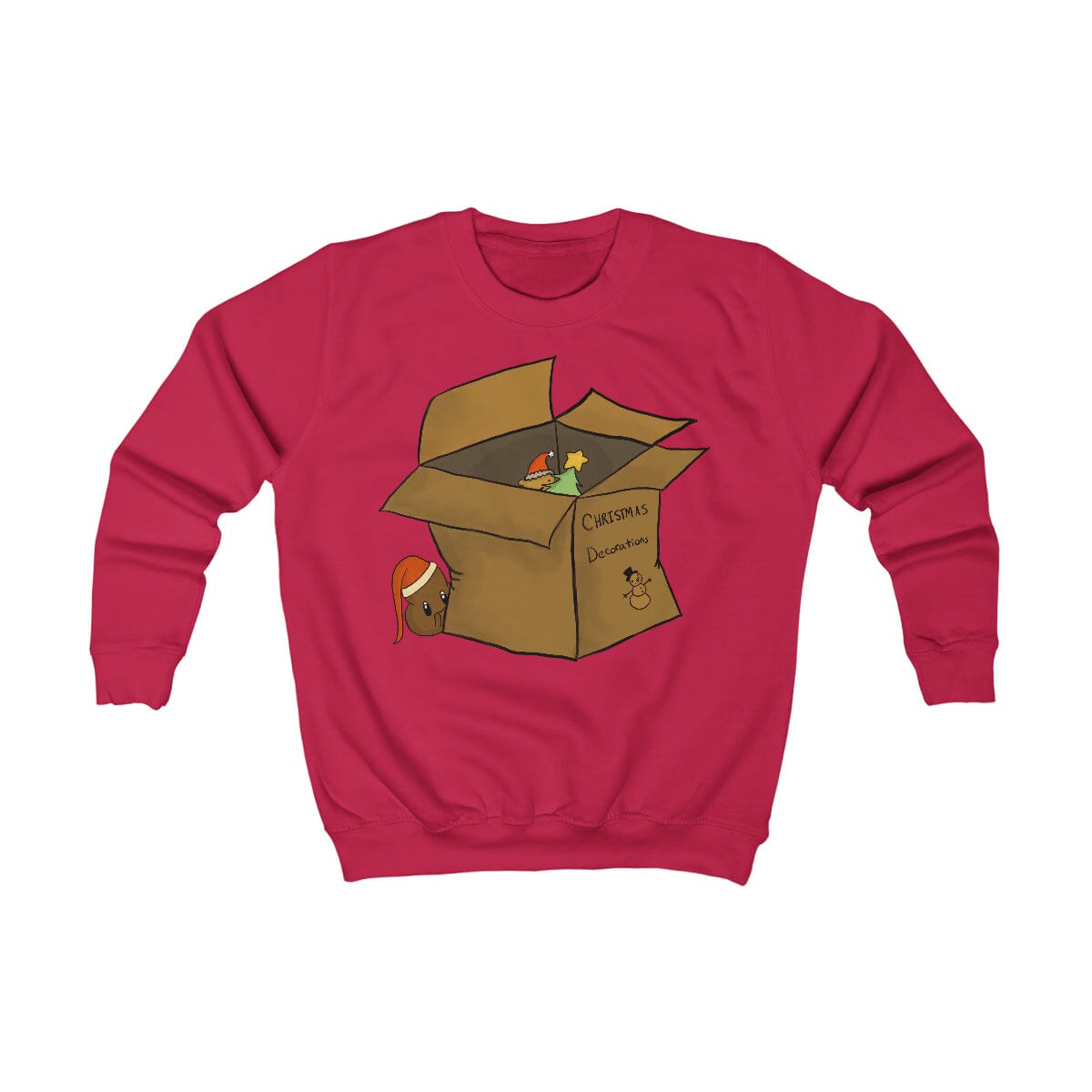 Xmas Box - Kids Sweatshirt Expensive Shipping Printify Fire Red XS 