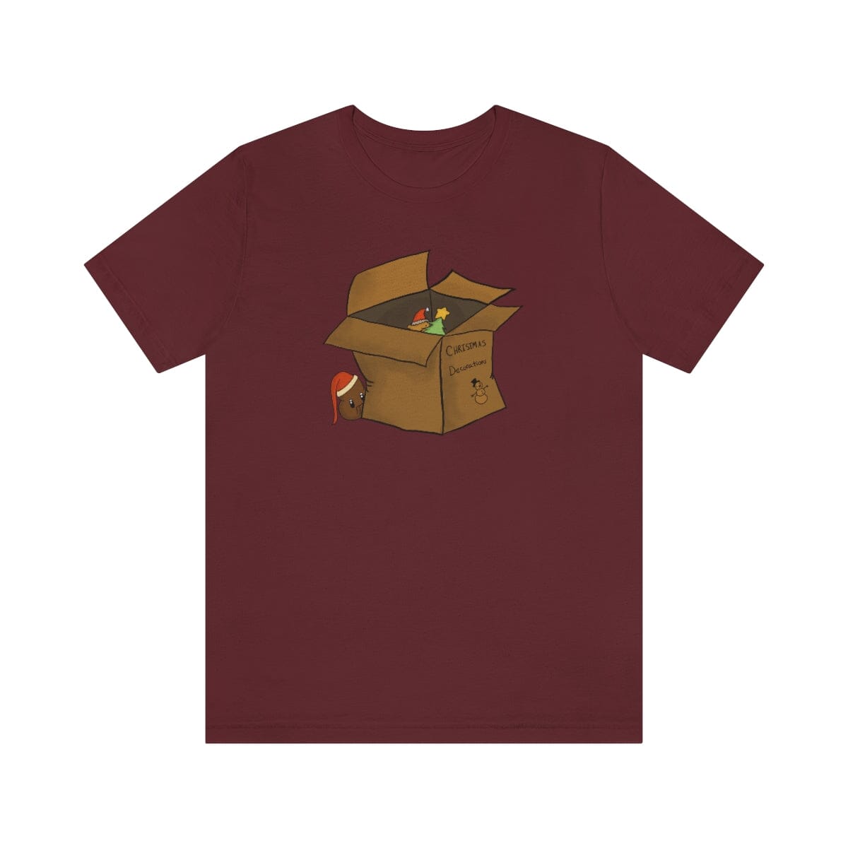 Xmas Box - Unisex Jersey Short Sleeve Tee T-Shirt Printify Maroon S 